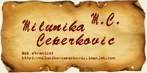 Milunika Čeperković vizit kartica